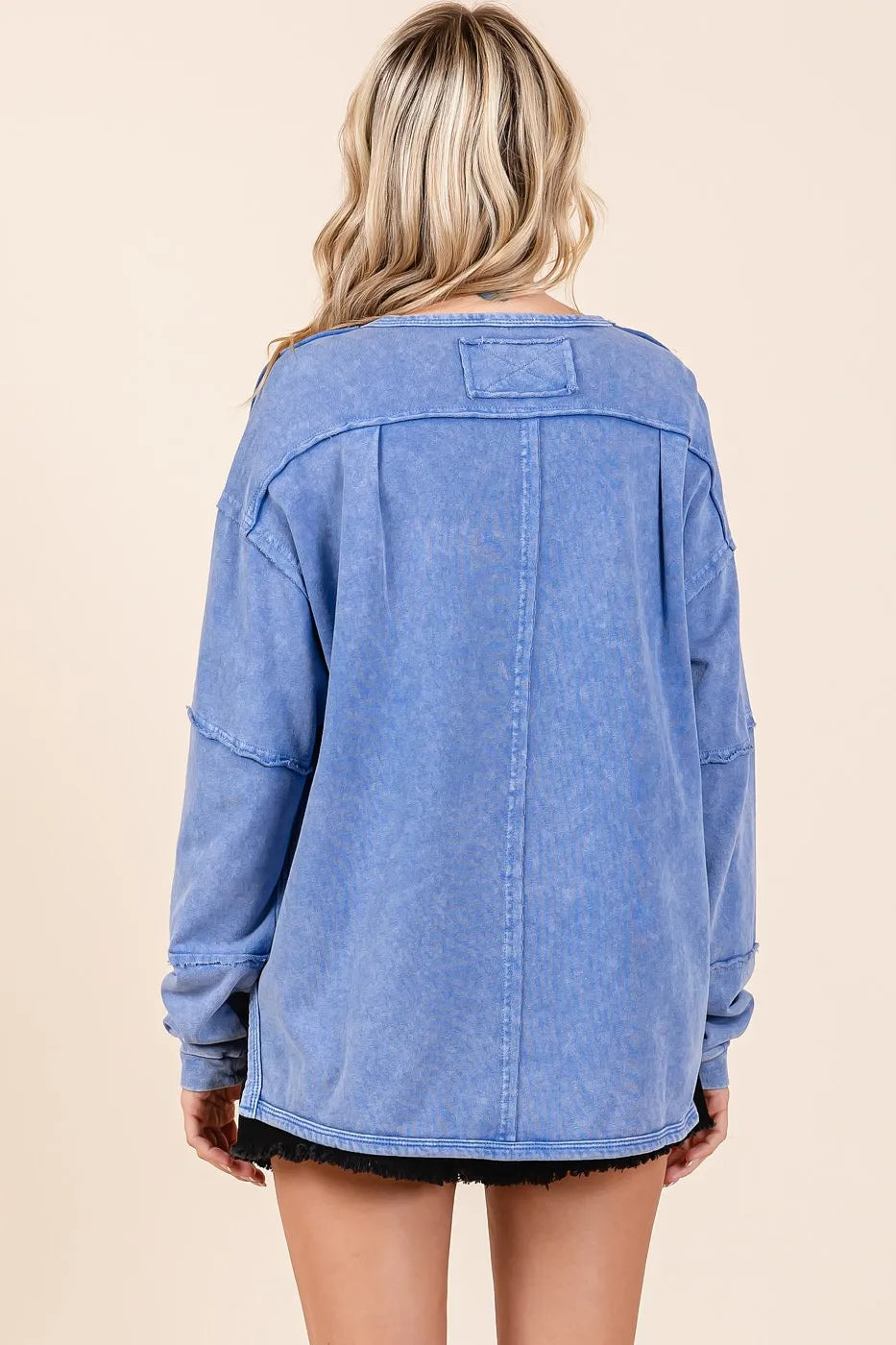 Mittoshop Star Graphic Mineral Wash Long Sleeve Top - Love Salve